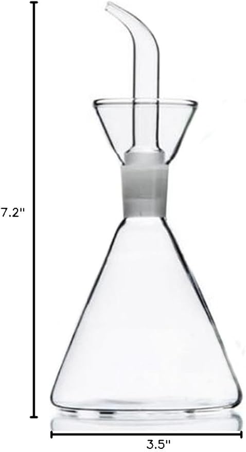 ELETON Olive Oil Dispenser Bottle Glass with No Drip Bottle Spout -Pourer Dispensing Bottles for Kitchen - Olive Glass Dispenser to Control Cooking Vegetable Oil and Vinegar(8 oz)