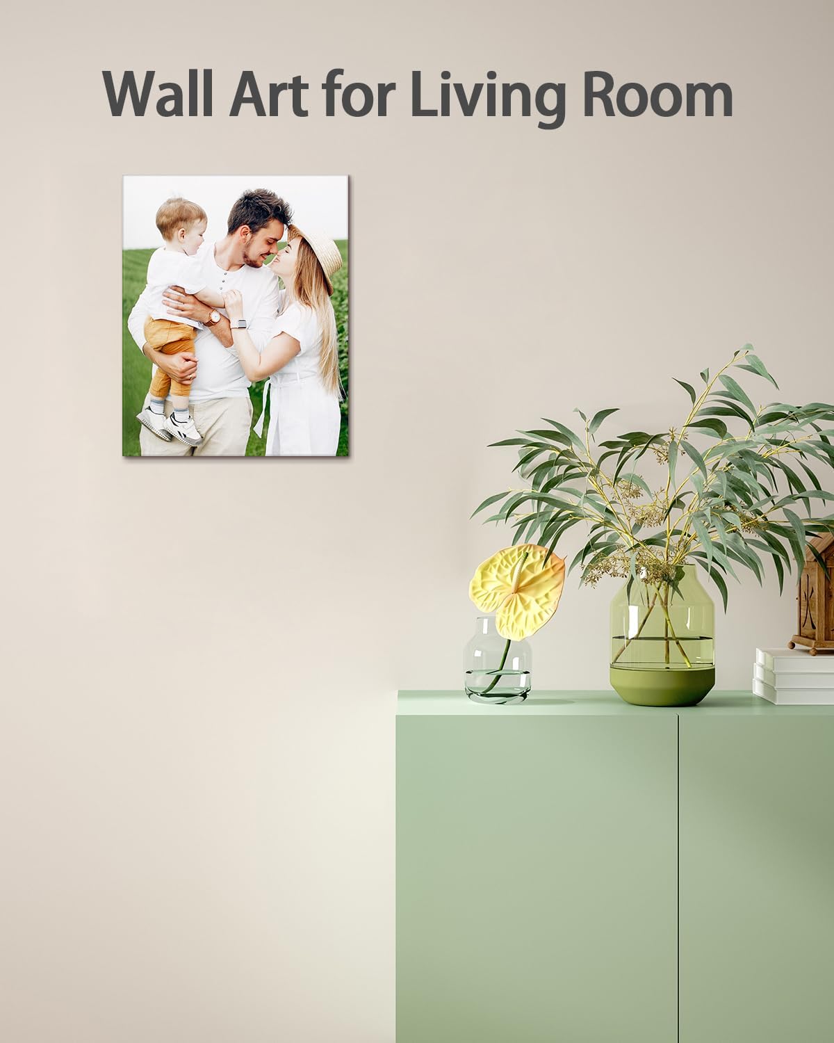 Personalized Custom Canvas Wall Art, Custom Canvas Prints with Your Photos for Living Room, Bedroom, Wedding Pet Baby Family Photo Framed Wall Art, Customized Photo Gift for Family,Friend,Lover,Pet