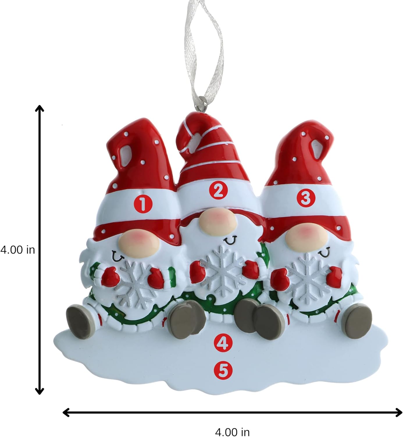 2025 Family Christmas Ornament β Personalized Ornament for Families β Custom Gnome Family Ornament β Holiday Tree Decoration Keepsake Gift (Family of 3)