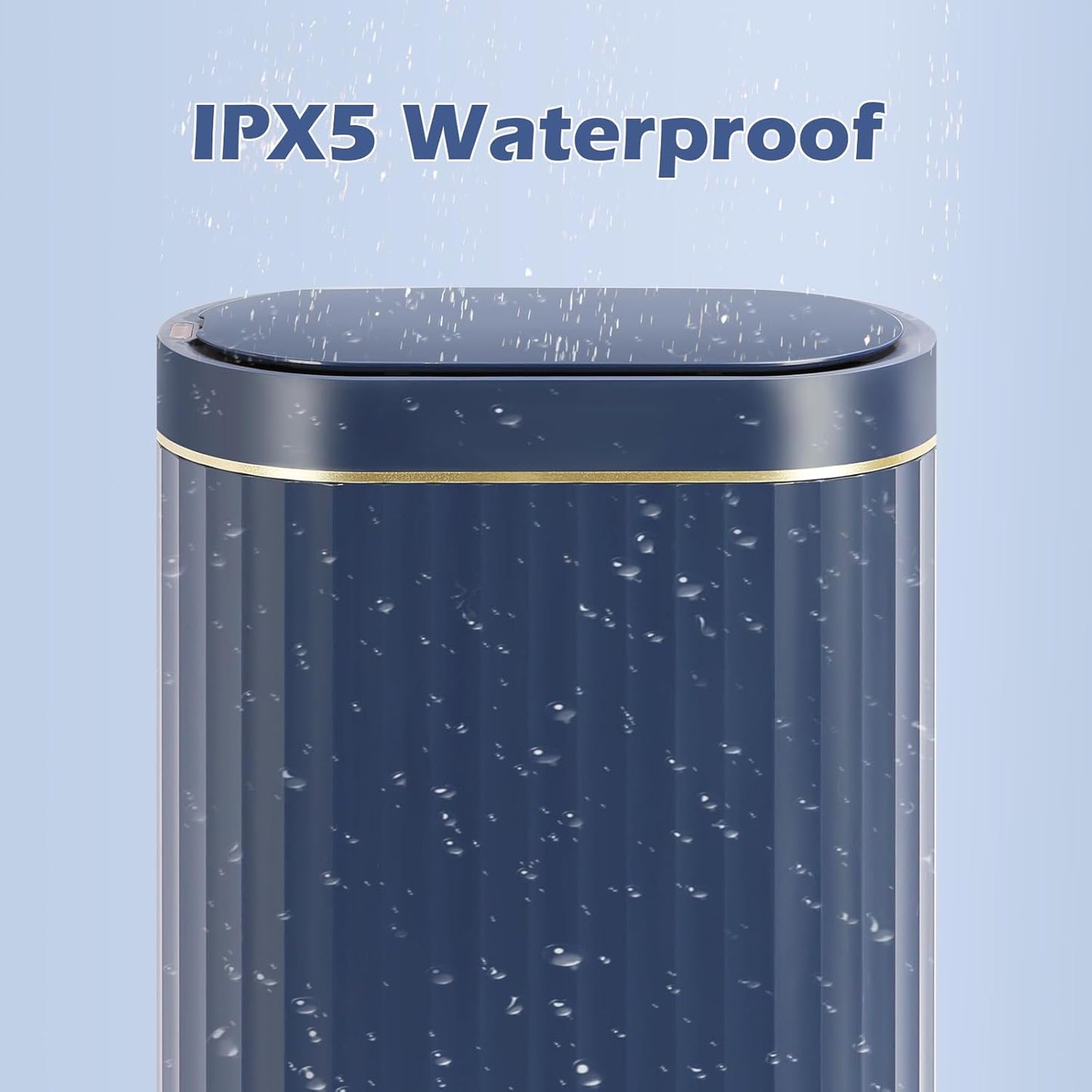 ELPHECO 2 Gallon Sensor Trash Can - 7.5L Waterproof Motion Sensor Trash Can, Automatic Bathroom Trash Bin, Slim Garbage Can, Bathroom, Office, Bedroom, Midnight Blue