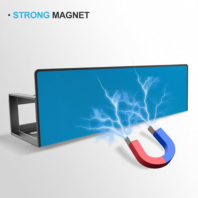 Magnetic Spice Rack for Refrigerator, 4-Pack Metal Seasoning Organizer for Kitchen Storage Organization, Magnetic Shelf for Fridge Space Saving Spice Organizer, Black