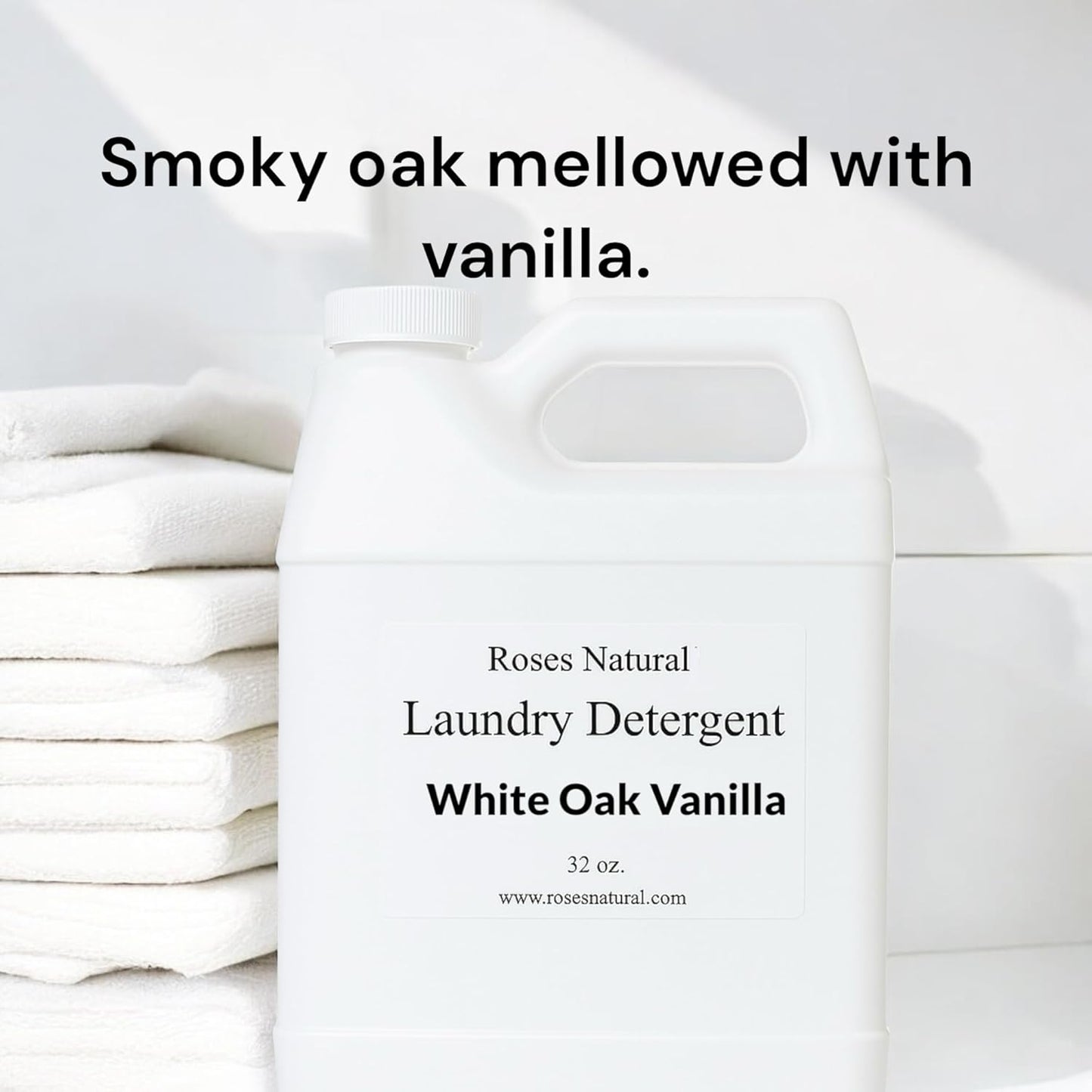 Plant-Based Liquid Laundry Detergent, 32 Fl Oz, Multiple Scents, HE Compatible (White Oak Vanilla)