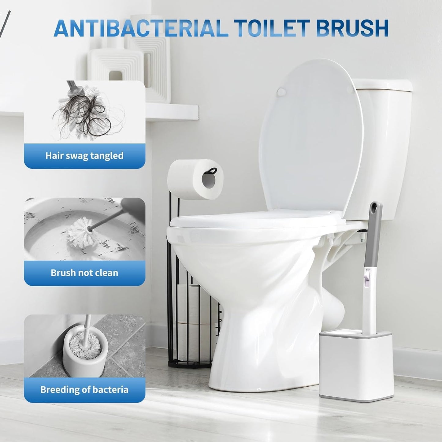 42 PCS Disposable Toilet Bowl Brush Refills, Disposable Toilet Brush Heads, Toilet Wand Disposable Refill Heads, Disposable Replacement Head (42Pcs Replacement Heads)