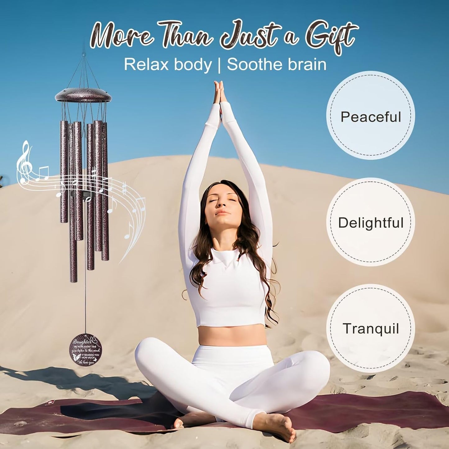 Gifts for Daughter, 25''Wind Chimes, Birthday Gifts for Daughter Adult,Unique Gift for Grown Daughters,Thanksgiving,Christmas Day Gift Ideas for Love Rreminder.