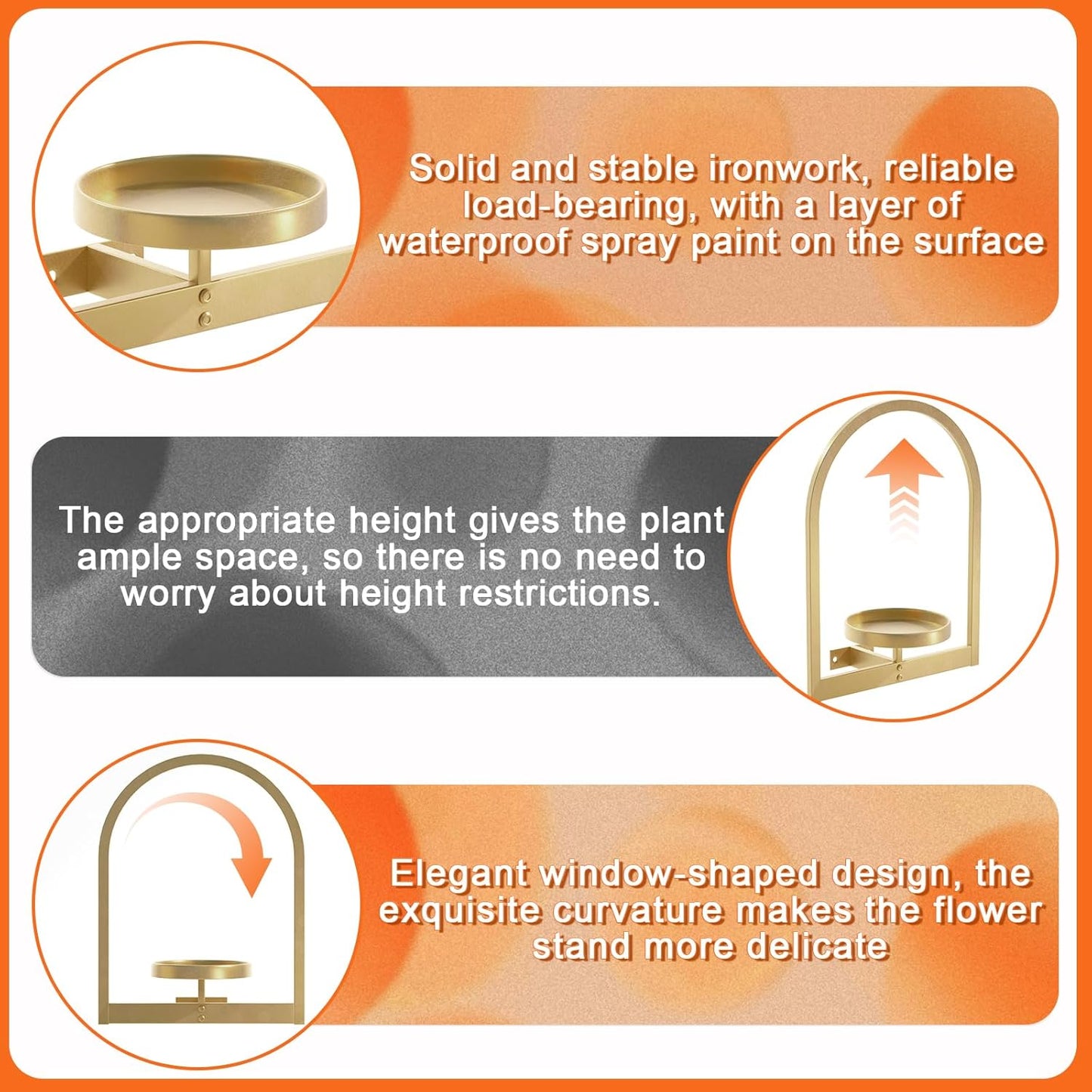 Wall Plant Holder, Wall Planter for Indoor Plants, Window Plant shelves for Multiple Plants Indoor Outdoor, Framed Plant Holder for Home Decor (2 Pack)