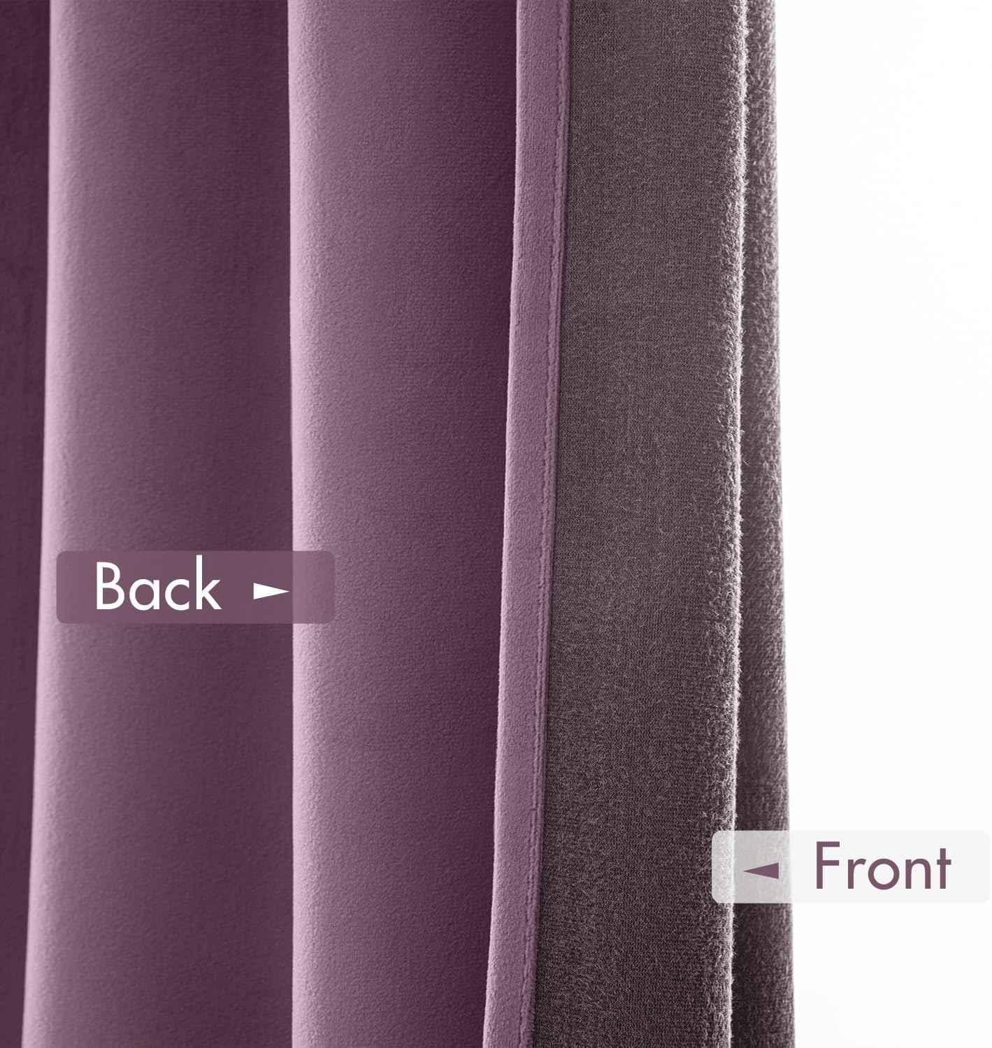MIULEE Lavender Velvet Curtains Thermal Insulated Blackout Curtain Drapes for Bedroom Living Room Darkening 90 Inches Long Curtains Panels Rod Pocket Set of 2