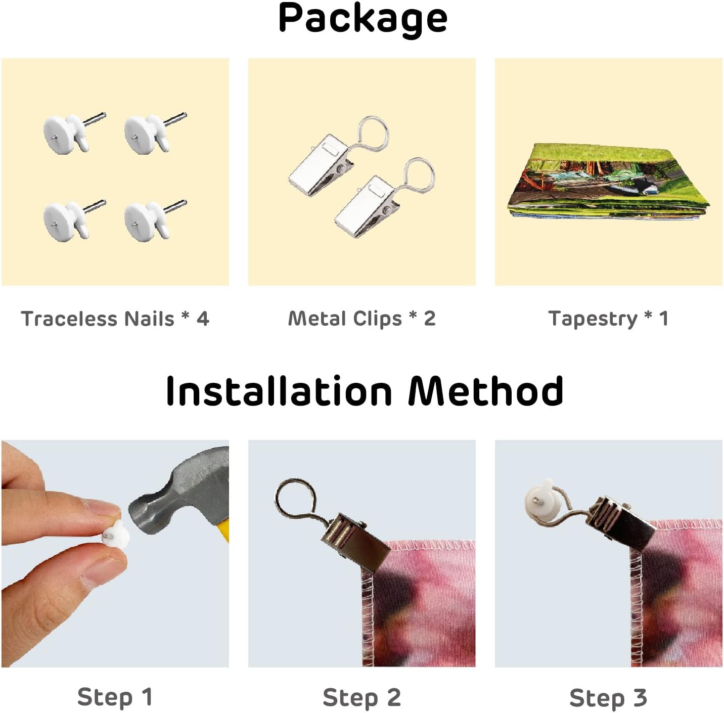 Loccor 9x6ft Tie Dye Tapestry Light Orange Watercolor Craft Dirty Tie-Dye Textile Abstract Chaotic Hippie Tapestry Wall Hanging for Living Room Bedroom Decor (Pattern Painted on Polyester Fabric)