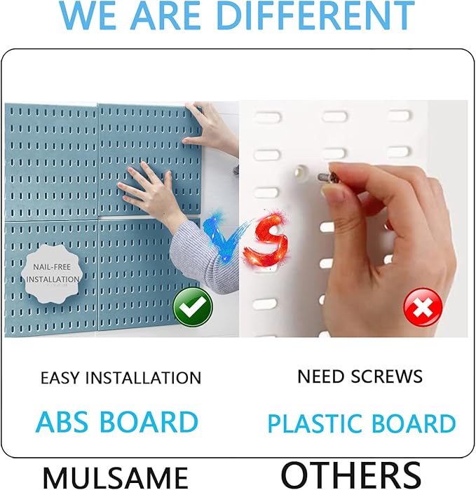 Pegboard Combination Kit, 25.2" x 25.2" Wall Mounted Storage Set with 4 Pegboards & 20 Accessories Hanging, Peg Boards Organizer