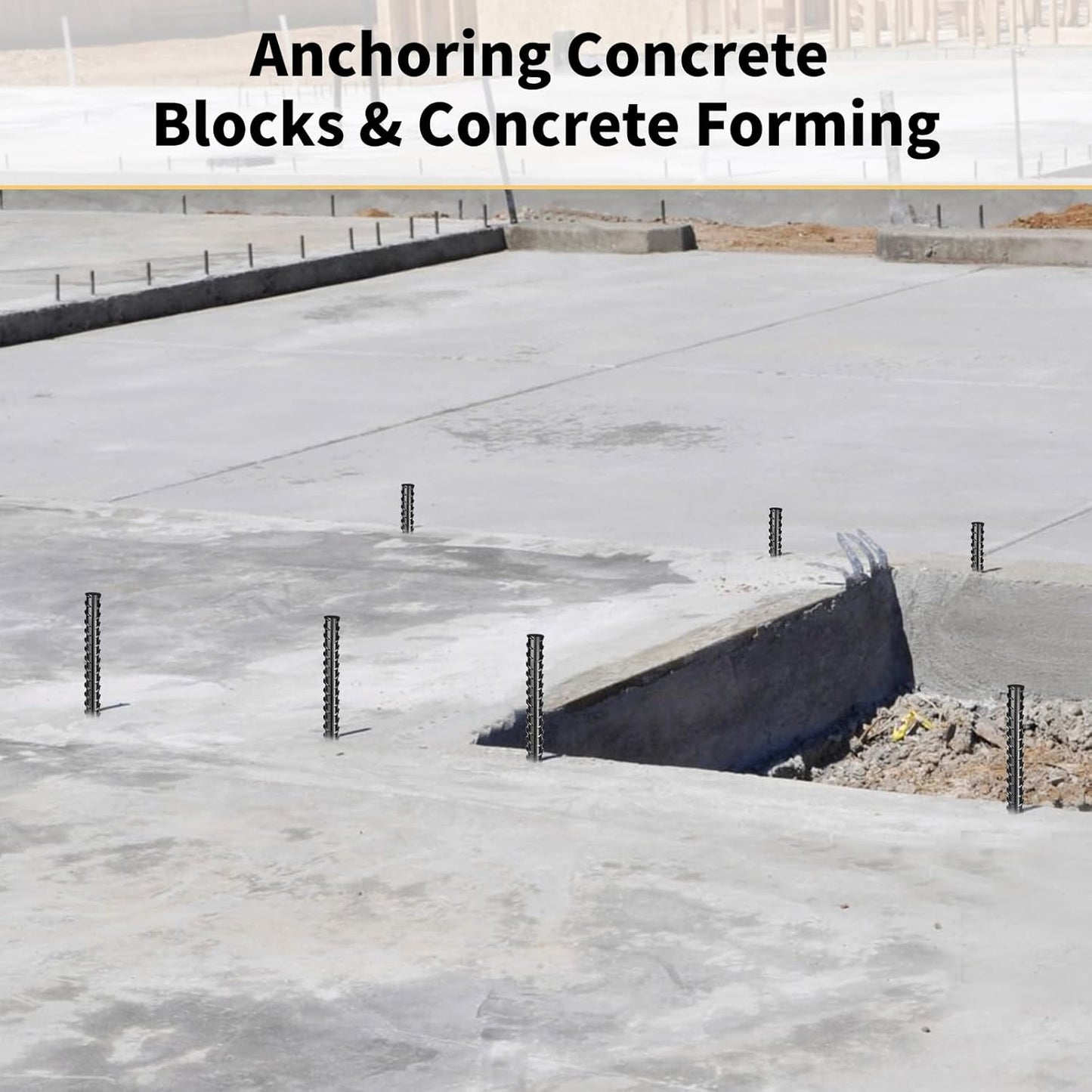 Rebar Stakes 48 inches 16-Pack Concrete Form Stakes Straight 3/8" Diameter Rebar Ground Metal Stakes for Landscaping, Securing Fence, Garden Plants Support, Survey Markers and Securing Trees