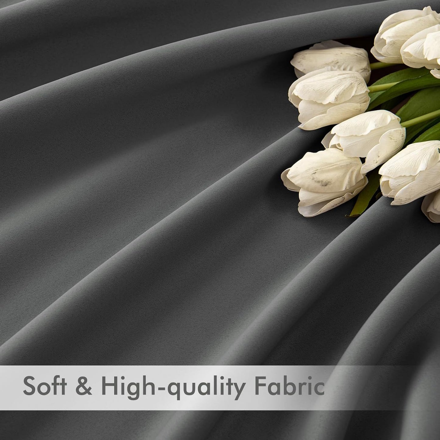 MIULEE Back Tab Grey Blackout Curtains 120 Inch Long 2 Panels Set for Living Room Bedroom Privacy, Rod Pocket/Pinch Pleated Extra Long Thermal Insulated Room Darkening Light Blocking Curtains/Drapes