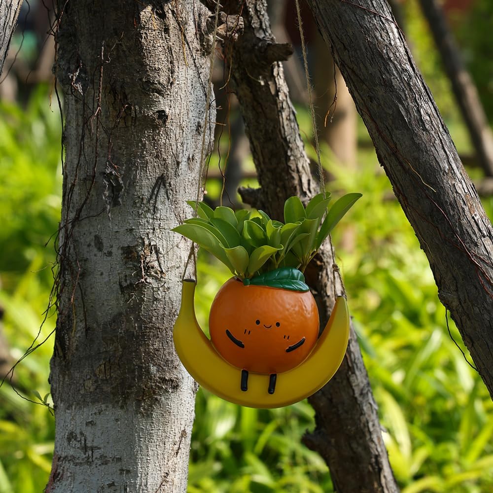 Hanging Swing Planter,Wall Planter, Indoor/Outdoor Resin Planter,Succulent Pots for String of Pearls - Hanging Plant Holder