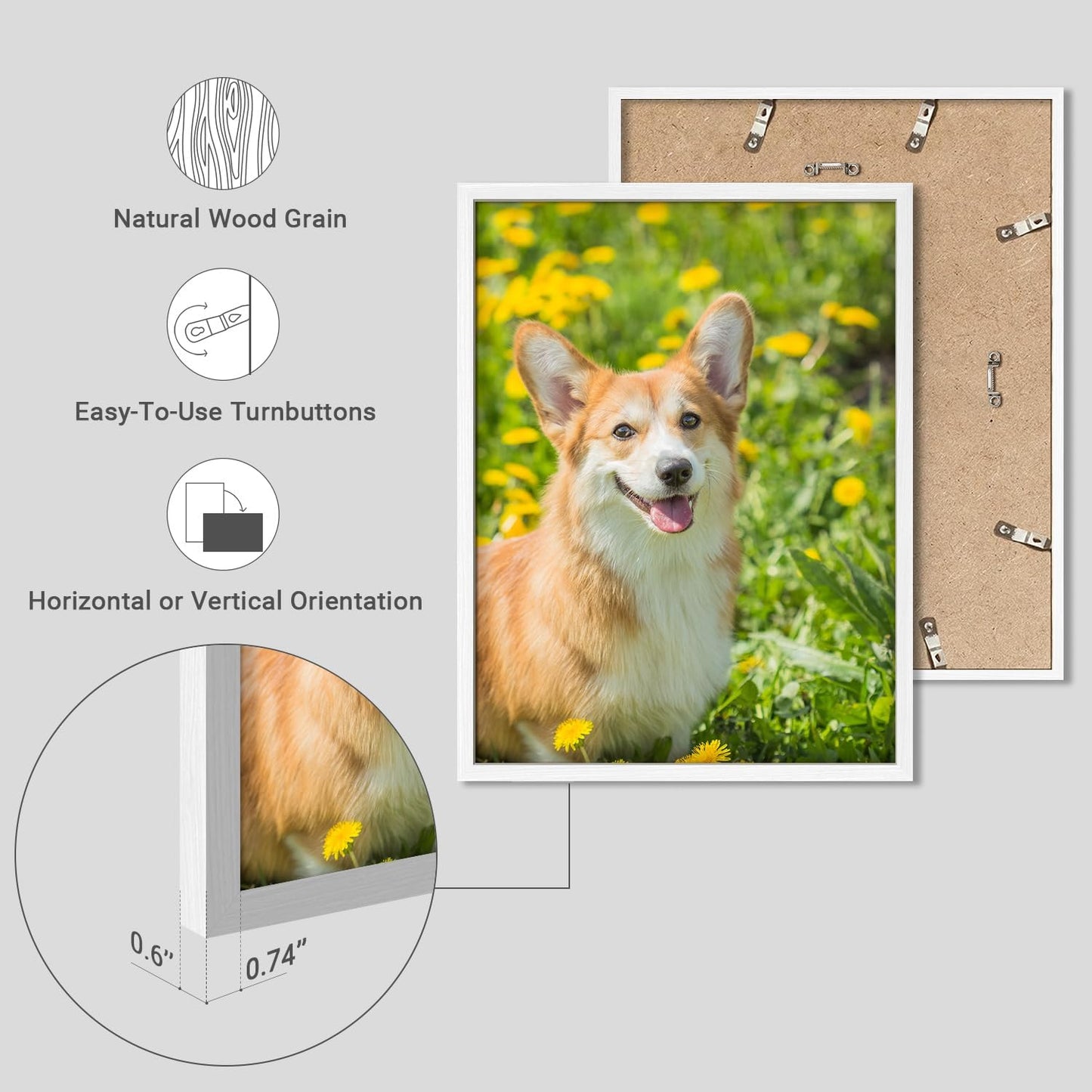 NWT Custom Framed Poster Prints with Your Any Photos, Personalized Canvas Pictures for Wall to Print Framed - 8"x10" White