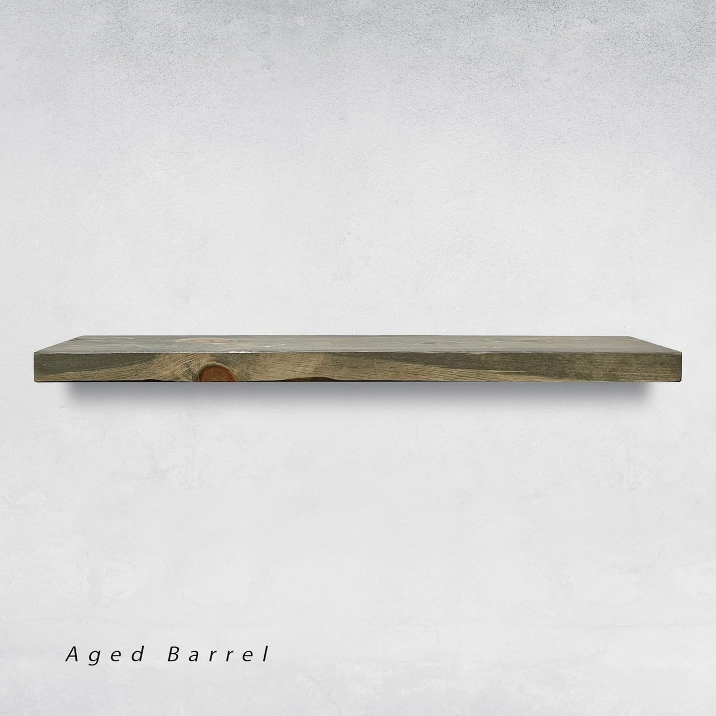 URBANDI, Rustic Floating Shelves, Set of 2, Hidden Bracket, Solid Wood, Heavy Duty, Wall Mounted Shelves, (Grey, 36Wx10D)