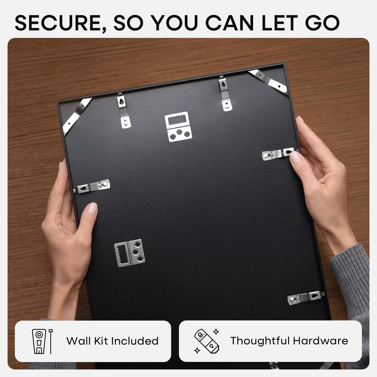 Homeforia 14x22 Picture Frame Black, High End Metal 14 x 22 Poster Frames with Mat 12 x 16 for Photo, 14x22 Black Frame Matted to 12x16 inch Print, 22x14 Thin Frame, Tempered Glass, Wall Kit, Set of 1