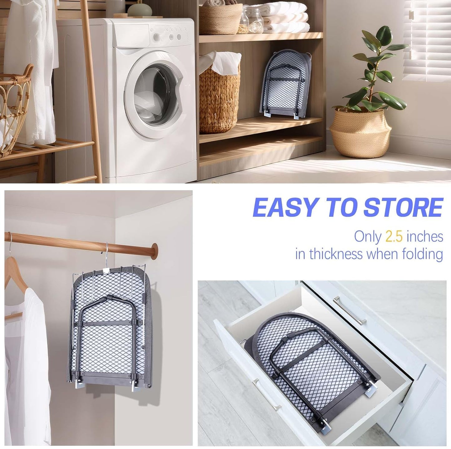 Tabletop Ironing Board with Iron Rest, Metal Mesh Panel Mini Ironing Board with Heat Resistant Cover, Portable Small Iron Board Foldable for Dorms, Apartment and Travel, 32" x12'', Black