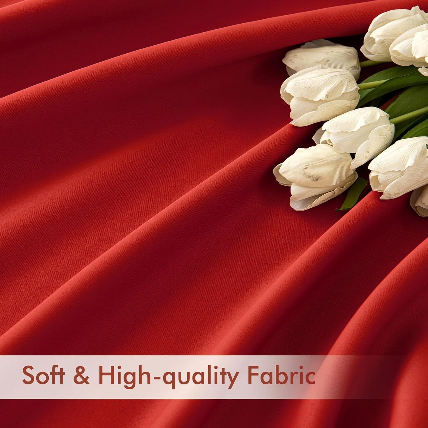 MIULEE Red Back Tab Blackout Curtains 84 Inch Length 2 Panels Set for Living Room Bedroom Privacy, Rod Pocket/Pinch Pleat Thermal Insulated Room Darkening Pleated Light Blocking Drapes