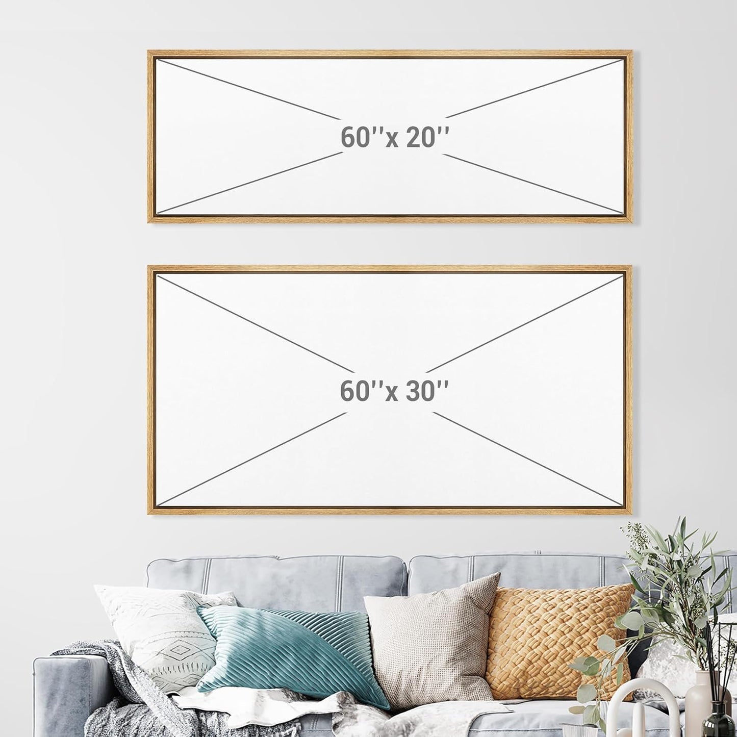 MUDECOR Extra Large Framed Canvas Print Wall Art Ballet Dancers in Motion Romantic Impressionist Dance Scene Illustrations Decorative Colorful Multicolor for Bedroom - 60"x30"