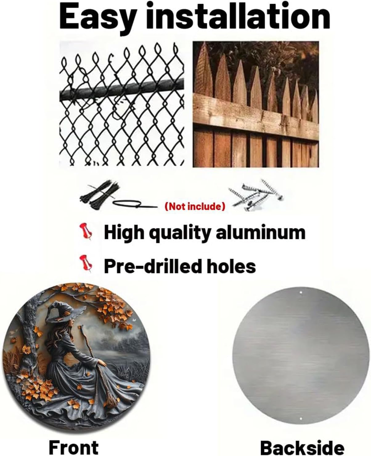 Fanyil/Olygee/Sherum/Shirem/Pubyfun/Glosrity/Libilin/Graddi/Solymody/Gowebs/Goredny/Vianys Witching Hour, Door Way Hanging Decor Halloween, 2D Wooden Round Witches Sign (C, 11.8")