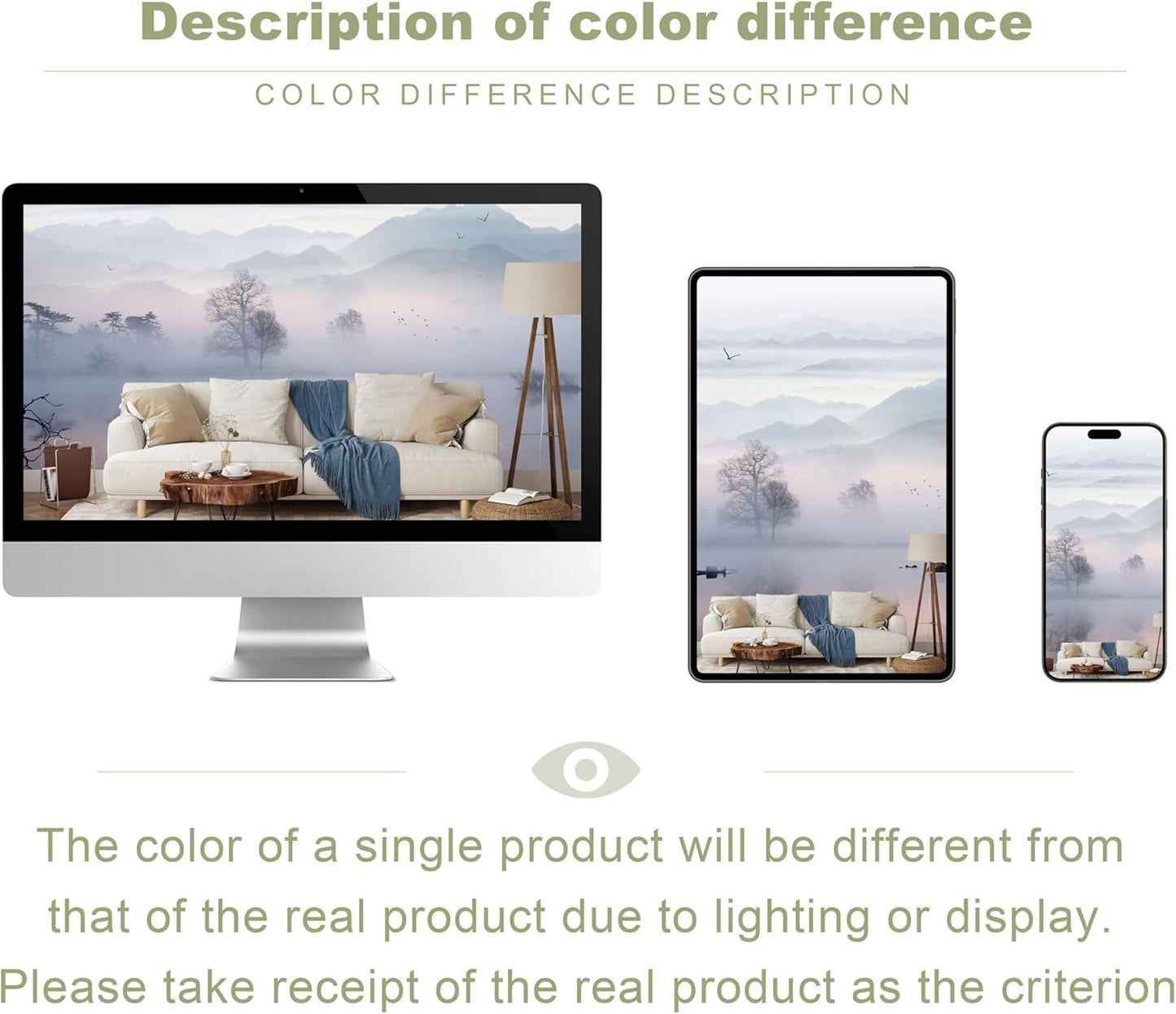 Mountain Lake Landscape Wall Mural for Bedroom Living Room Office Restaurant(Not Peel and Stick)