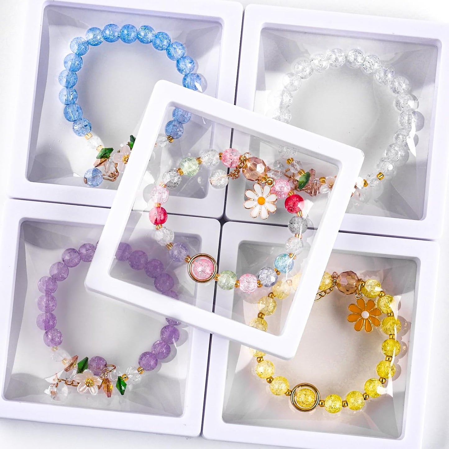 XSEINO About 1200PCS 6mm Glass Beads Bracelet Making Kit,24 Assorted Violet Elegant Series Colorful Crystal Beads for Bracelet and Jewelry Making and DIY Crafts,Friendship Bracelets