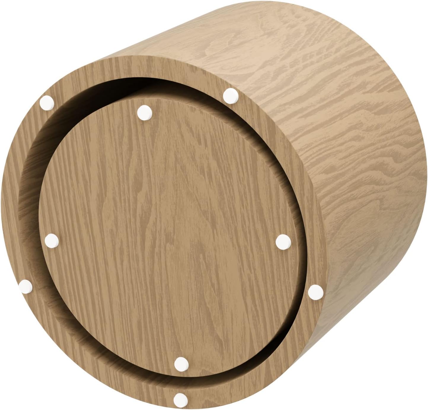 18.9”Round Nesting Coffee Table Set of 2,Wooden Circle Coffee and End Tables,Durable Accent Furniture,Modern Space-Saving Design for Small Living Rooms,Offices,No Assembling Needed,Oak