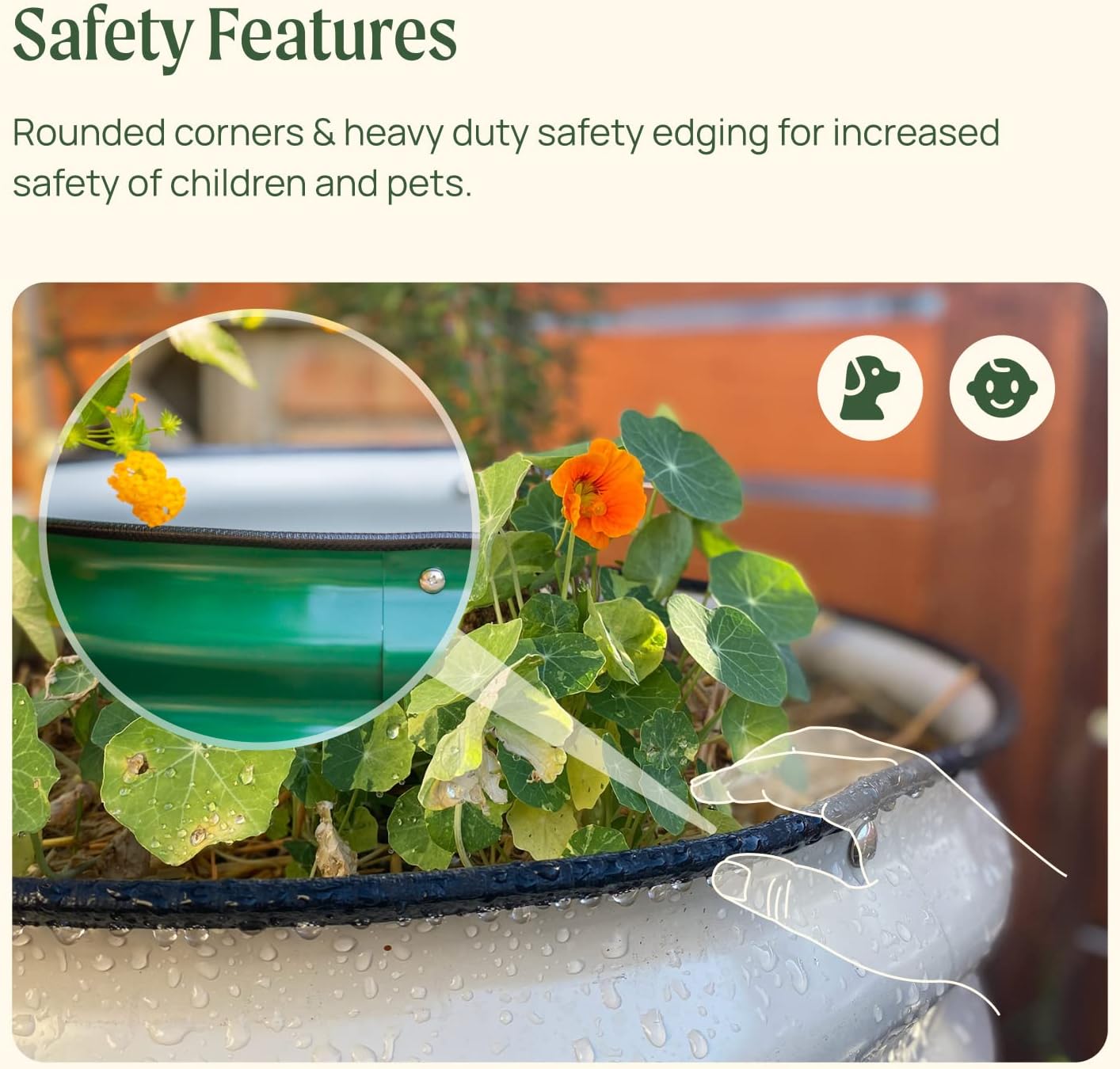 Vego garden 32" Tall 42" Round Raised Garden Bed Raised Bed Planter Box for Vegetables Flowers Patio-Olive Green