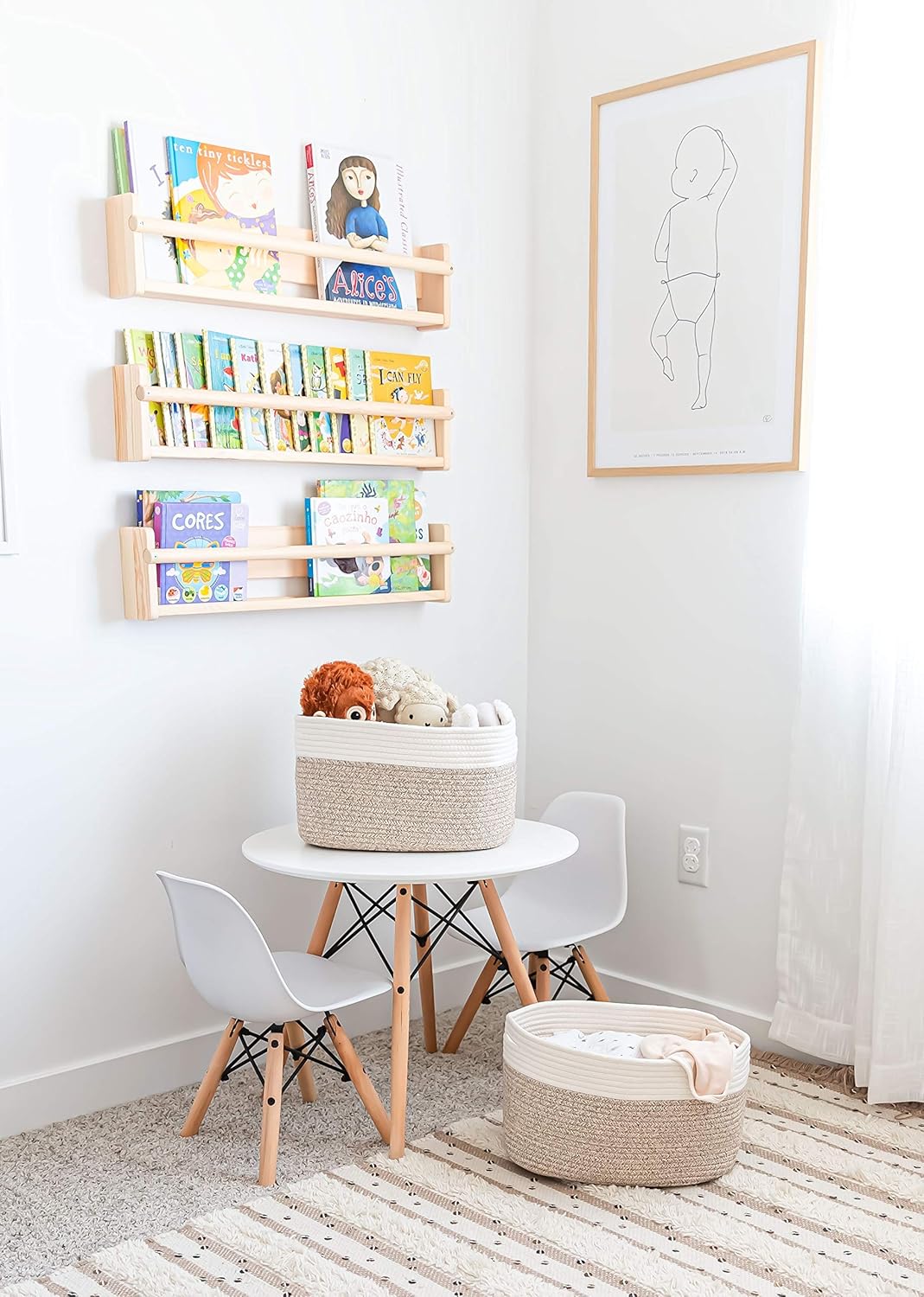 OrganiHaus Set of 3 Woven Storage Baskets for Organizing, Cotton Rope Organizer Bins for Shelves, Closet & Nursery, Dog Toy Basket, Decorative Bins for Toys, Towels & Books - 15x10x9, Brown