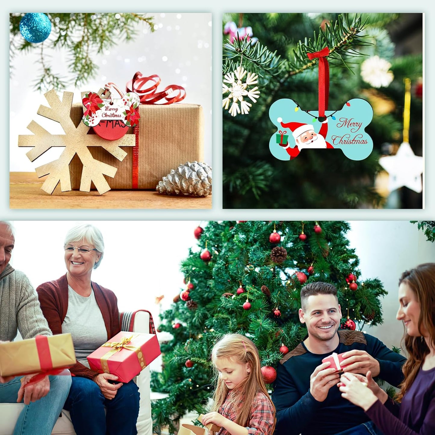 Personalized Christmas Ornaments 2025, Wood Custom Photo Text Hanging Ornament Customized Christmas Tree Decorations Gift for Family, Kids, Friends, Couples, Wedding