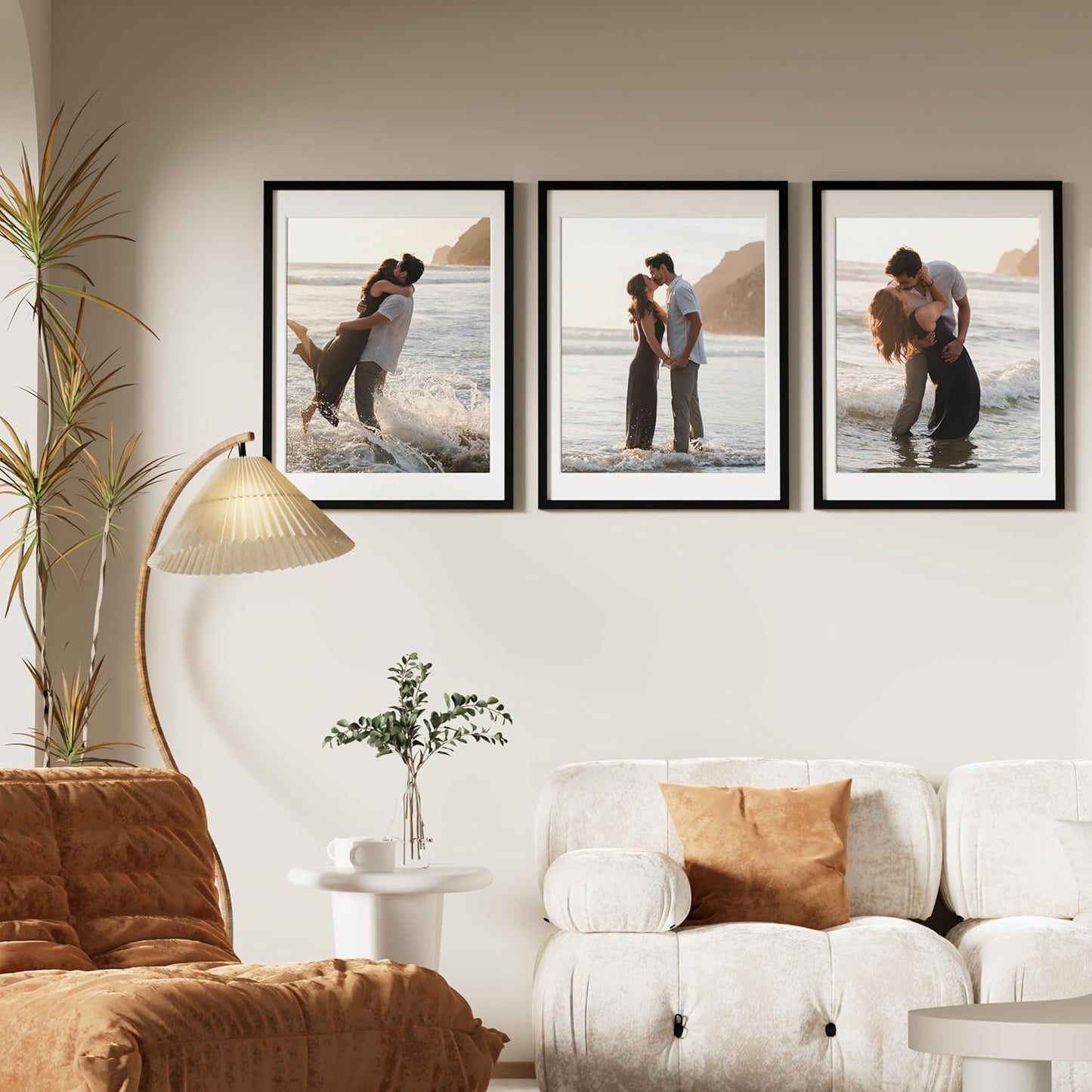 Vittanly 18x24 Picture Frames Set of 9, Shatter Resistant Plexiglass, Display 16x20 Pictures with Mat or 18x24 without Mat, Photo Frames for Wall or Tabletop, PVC Frame, Black