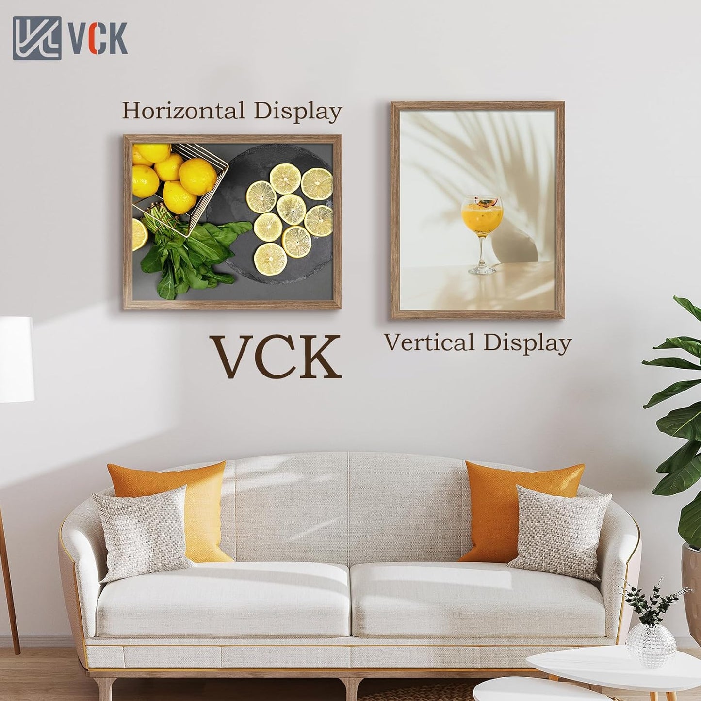 VCK 22x28 Frame 3 Pack - Brown Walnut, Natural Textured Solid Wood Poster Picture Frame, Wall Mounting Hanging