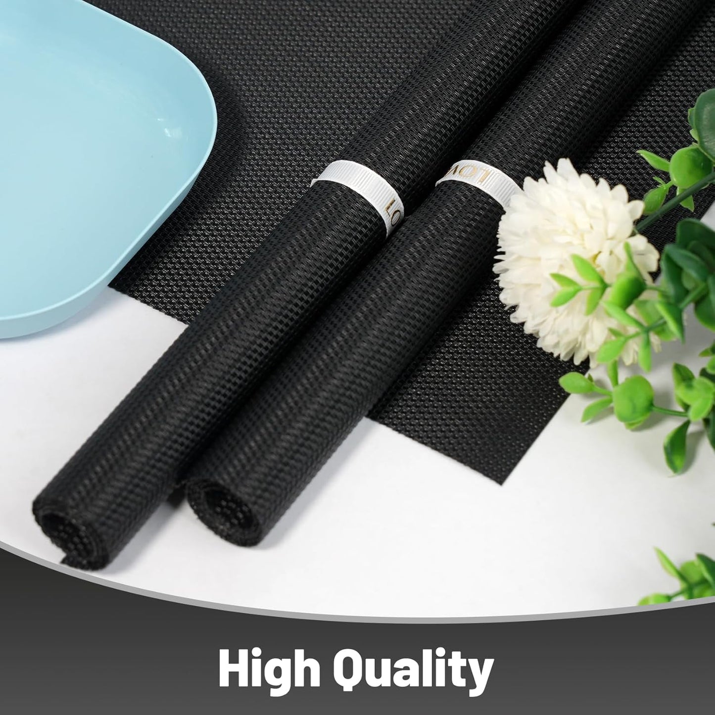 Placemats Set of 12,Non-Slip PVC Weave Table Mats Easy to Clean,Heat Resistant Place Mats for Kitchen Dining Table Decoration Indoor Outdoor,Black