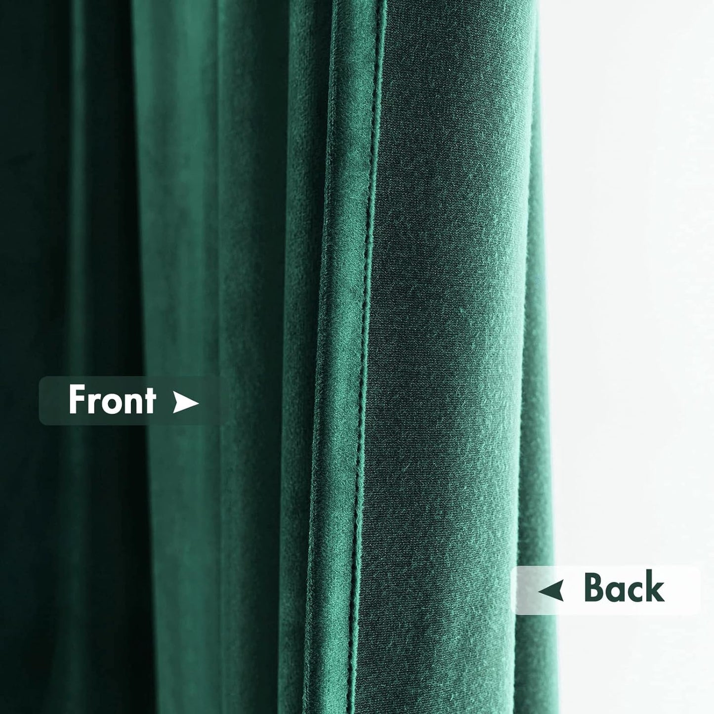MIULEE Dark Green Velvet Curtains Thermal Insulated Blackout Curtain Christmas Emerald Green Drapes for Bedroom Living Room Darkening 84 Inches Long Curtains Panels Rod Pocket Set of 2