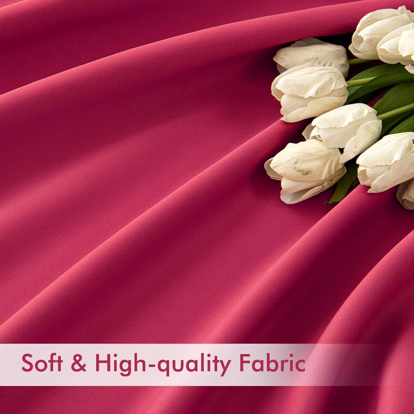 MIULEE Hot Pink Back Tab Blackout Curtains 84 Inch Length 2 Panels Set for Living Room Bedroom Privacy, Rod Pocket/Pinch Pleat Thermal Insulated Room Darkening Pleated Light Blocking Drapes