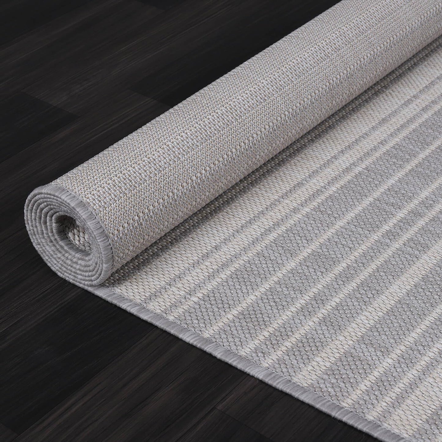 Stripe Outdoor Rug 9x12 Washable Outside Carpet for Indoor Patio Porch Waterproof Easy Cleaning Non Shedding Area Rugs Gray 9 x 12