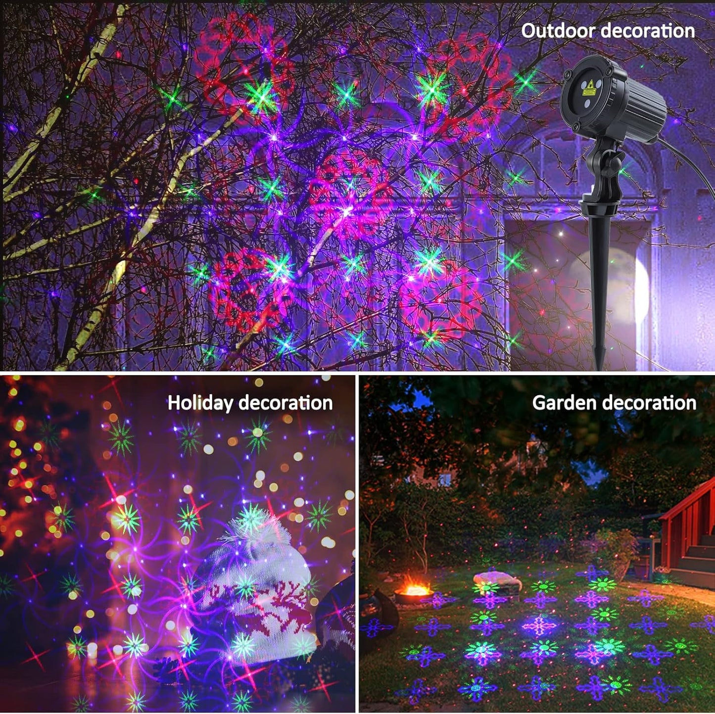 Outdoor Laser Christmas Projector Lights 18 Pattern Decorative Laser Projector for Home and Garden