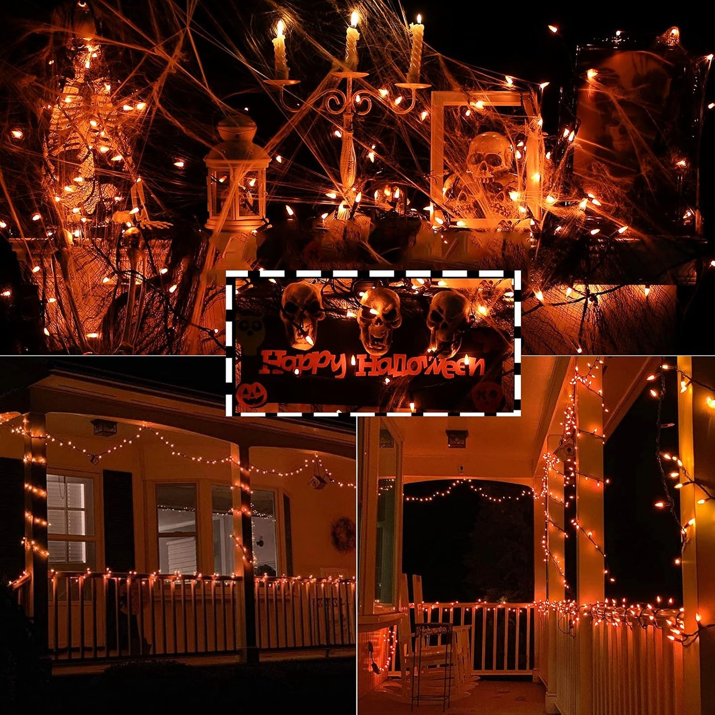 Toodour Candy Corn Halloween Lights, 25ft 100 Count Incandescent Halloween String Lights, UL Certified Connectable Mini Bulbs Yellow & Orange Light for Home, Garden, Porch, Party, Yard, Indoor Decor