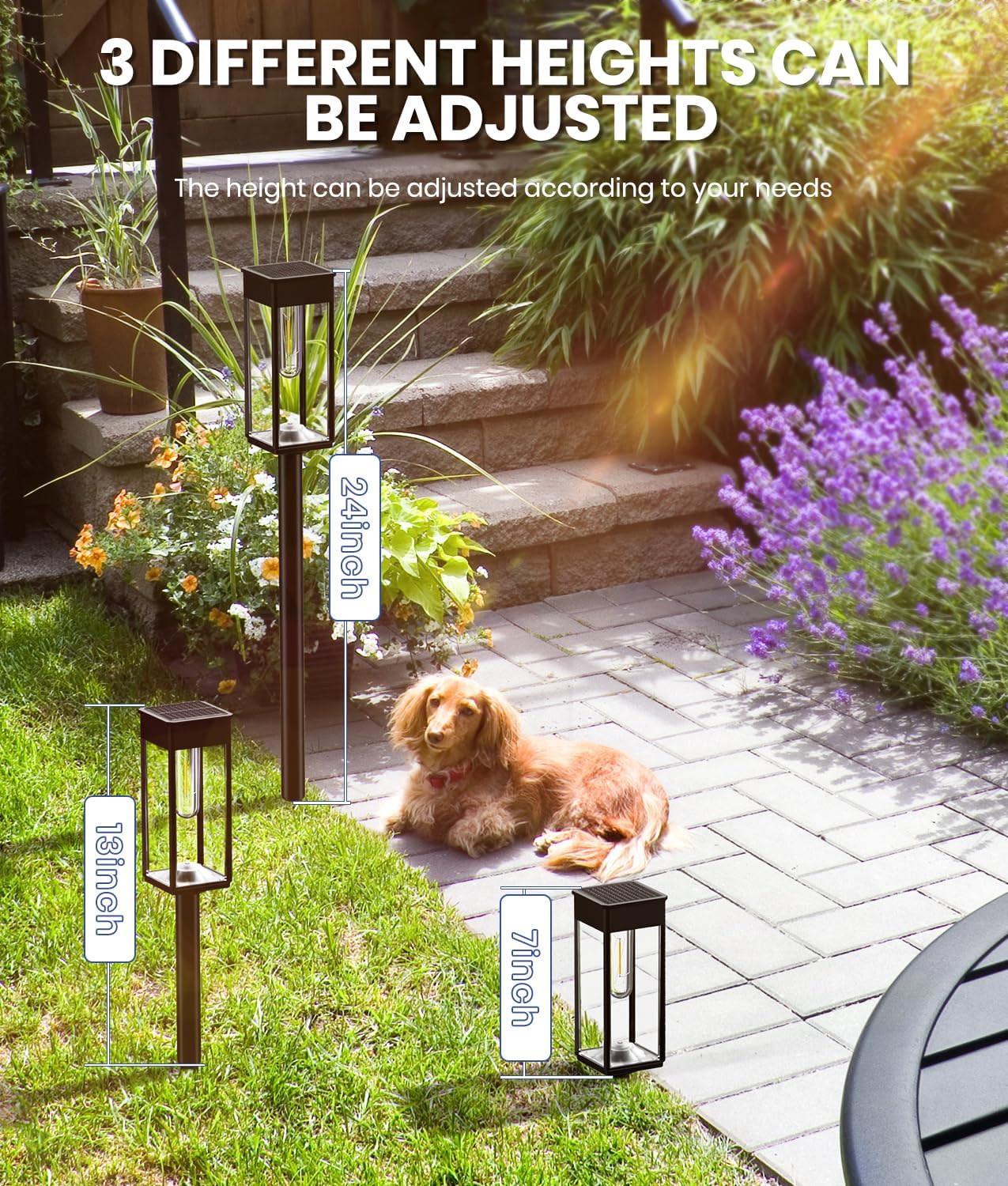 8 Pack Bright Solar Pathway Lights Outdoor,IP65 Waterproof Auto On/Off Solar Garden Light Path Lights Solar Powered for Outside Yard Path Lawn Walkway Driveway Landscape Lighting Patio Decor