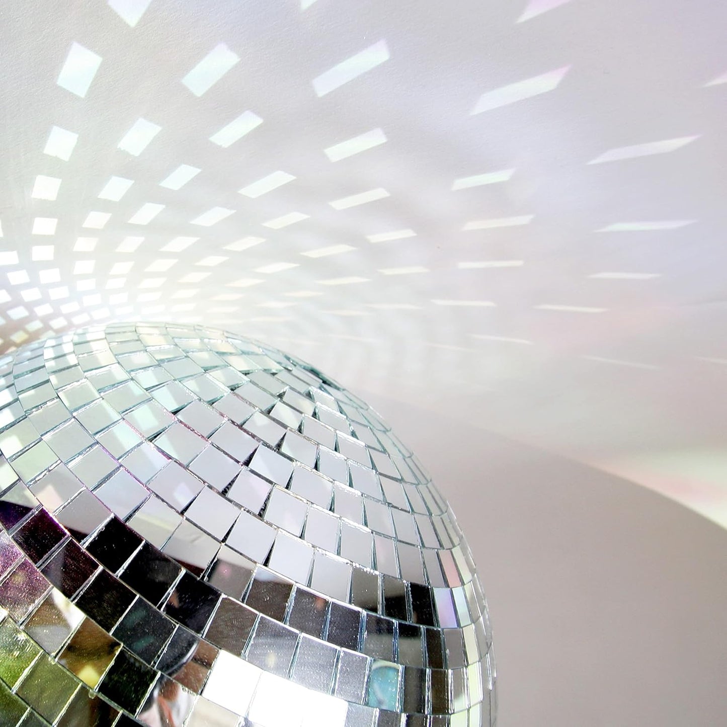 PP OPOUNT 2100 PCS Disco Ball Tiles, 10 x 10 mm Self-Adhesive Mirror Mosaic Tiles for DIY Disco Balls, Mini Glass Tiles for Art Collage, Indoor Outdoor Craft Decoration(Silver)