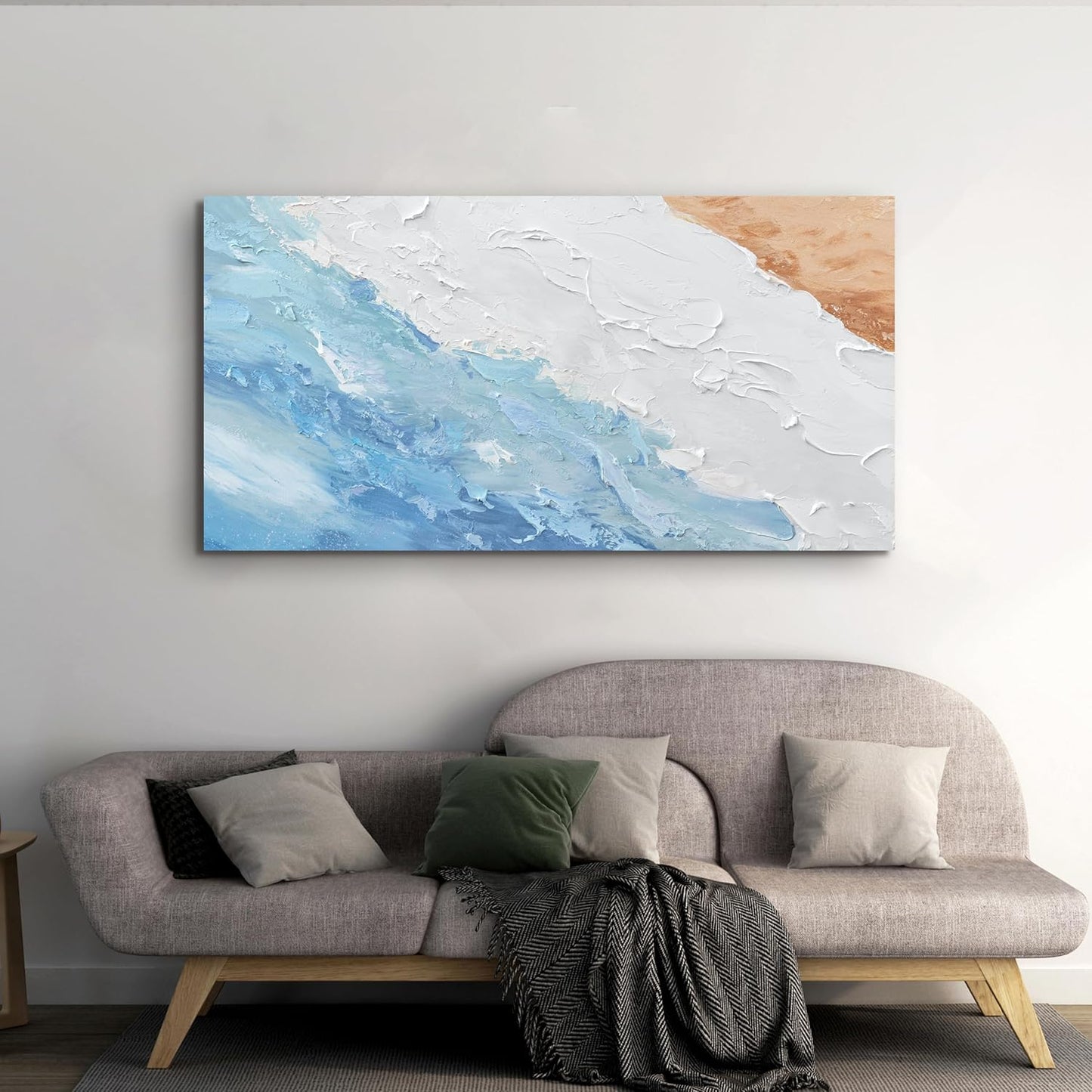 Canvas Wall Art Decor Abstract Canvas Art Wall Decor Wall Pictures for Living Room Modern Abstract Wall Art Prints White Blue Wall Art Decorations Artwork for Walls Bedroom Office Wall Art Decor 20" X 40"
