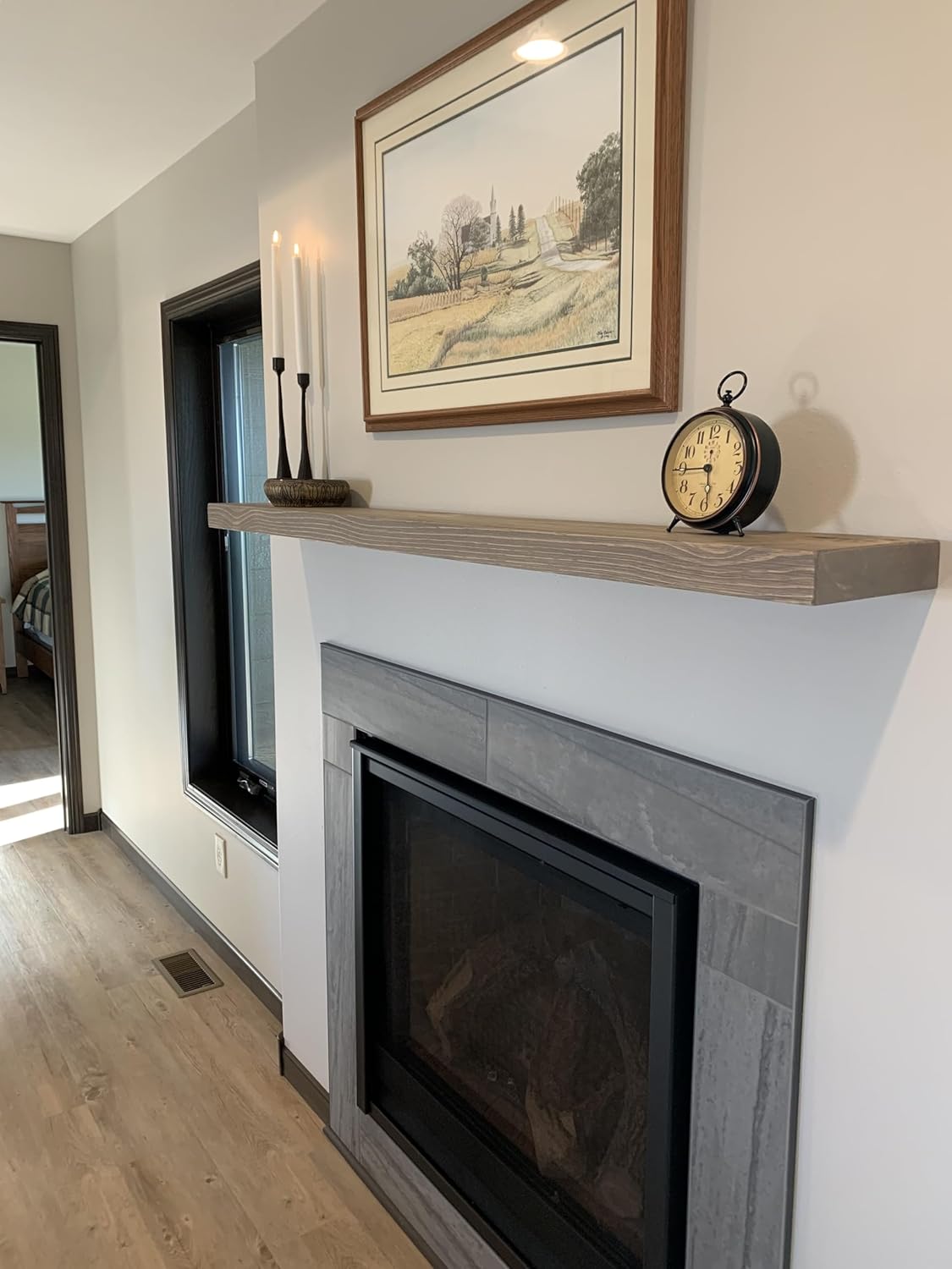 joelsantiques 60 Inch Wooden Floating Shelves for Wall - 60x6x2 in - Made of Natural Wood - Long Heavy Duty Rustic Wall Shelves for Bedroom - Perfect for Living Room, Kitchen - Grey, Gray