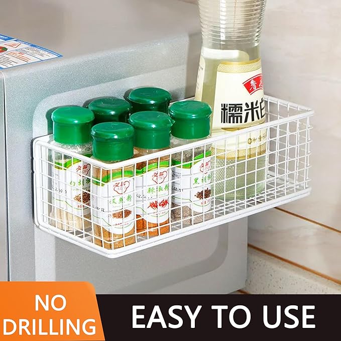 Magnetic Basket Magnetic Fridge Organizer Magnetic Pencil Holder Whiteboard Accessories Home Kitchen Organization (Black-High)