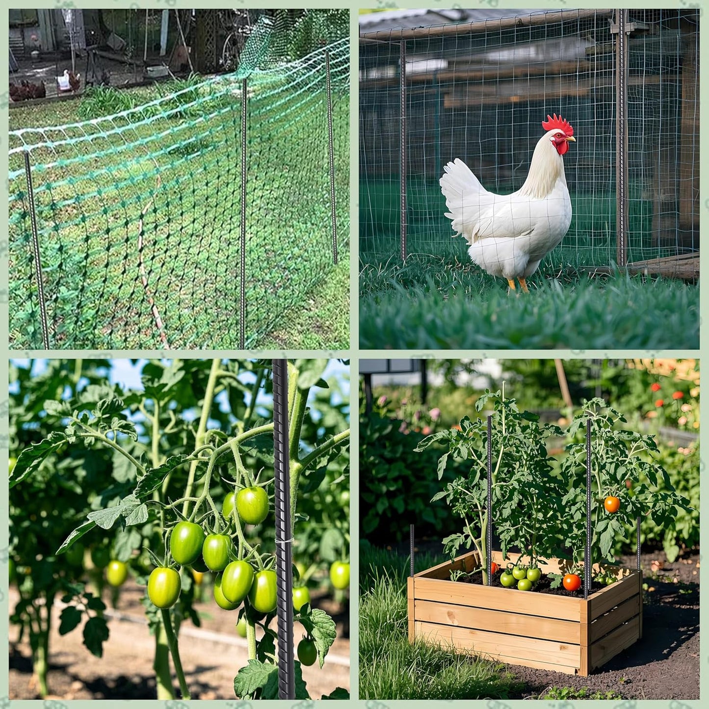 VVOKGO Rebar Stakes 24 Inch Ground Straight Concrete Form Stakes Heavy Duty (16pcs), 3/8" Diameter Metal Steel Spikes Anchors with Chisel Point End for Plant Support, Garden Border,Landscape Edging