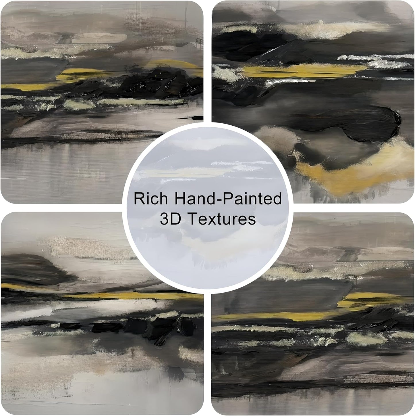 Modern Abstract Framed Canvas Wall Art Set, Neutral Minimalist Wall Decor, Modern Abstract Wall Painting, Minimalist Artworks for Living Room, Bedroom, Dining Room, Office - 16"x24"x3