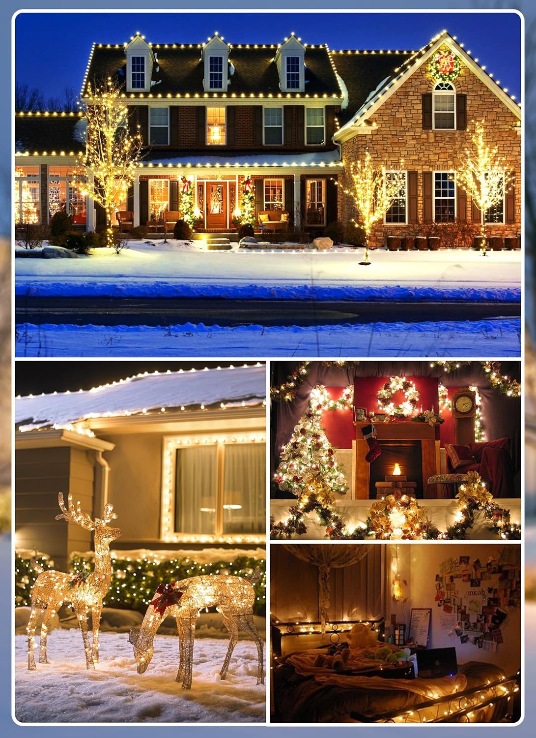 Minetom C9 Christmas String Lights, 100 Ft LED Commercial Outdoor Christmas Lights with 100 Strawberry C9 Bulbs, Waterproof Connectable UL Certified for Outdoor Indoor Roofline Backyard Xmas Decor