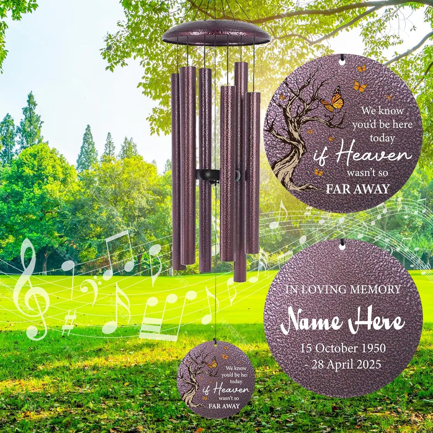 Cardinal Sympathy Wind Chimes Personalized, Windchimes in Memory of a Loved One/Mother, Sympathy Gifts Wind Chimes for Funeral Bereavement Condolences, Memorial Wind Chime
