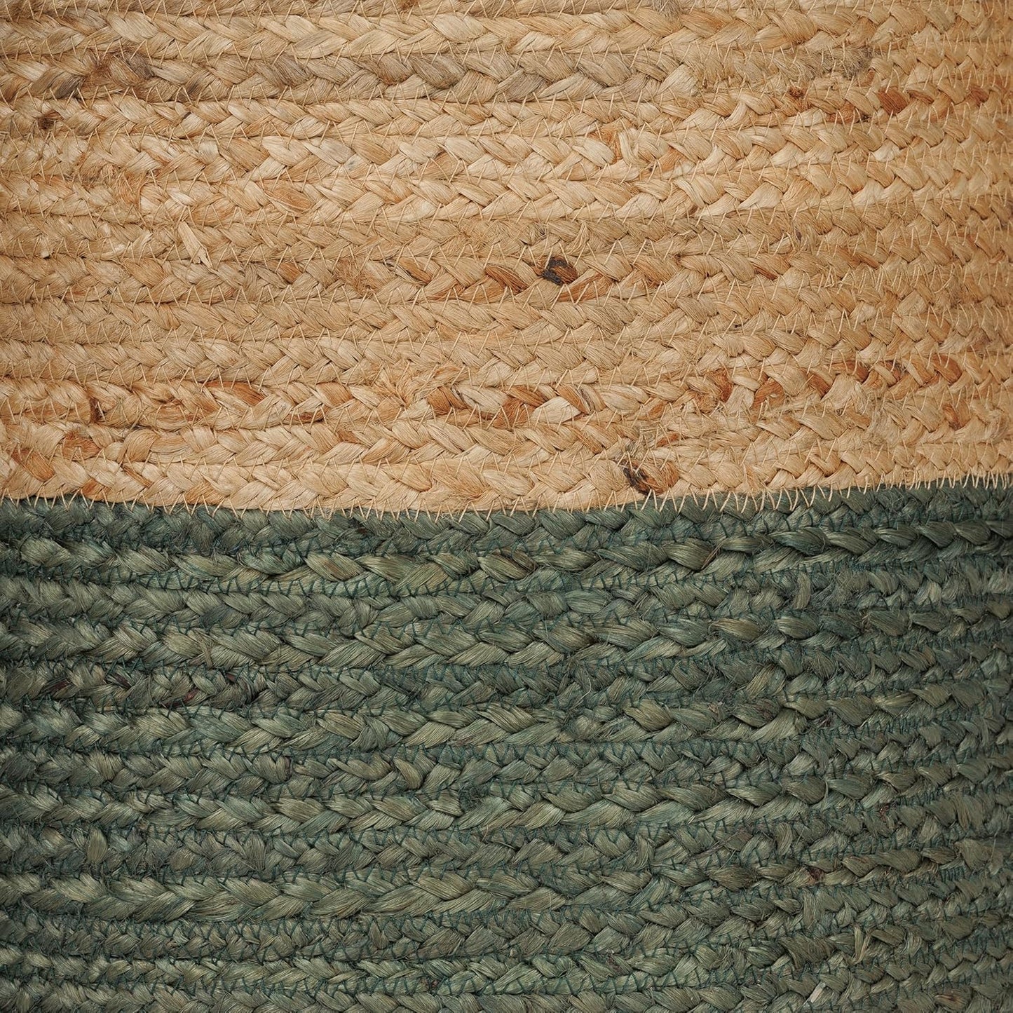 REDEARTH · Cylindrical Pouf Foot Stool Ottoman - Jute Braided Pouffe Poof Accent Sitting Footrest for The Living Room, Bedroom, Nursery, Patio, Lounge - Set of 2 (14.5”x14.5”x16”; Natural Olive)