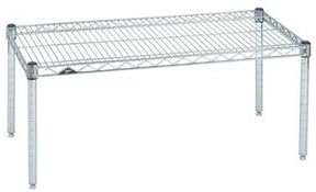 Omega Products Corporation 21" Deep x 60" Wide x 14" High Chrome Stationary Dunnage Rack
