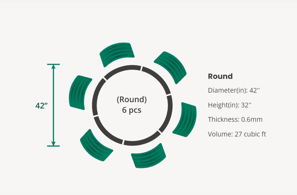 Vego garden 32" Tall 42" Round Raised Garden Bed Raised Bed Planter Box for Vegetables Flowers Patio-Modern Gray
