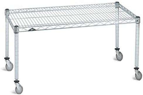 Omega Products Corporation 21" Deep x 72" Wide x 20" High Chrome Mobile Dunnage Rack