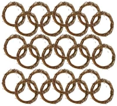 6" Natural Grapevine Wreath by Ashland - Ready-to-Decorate Rustic Home Decor for Weddings, Birthdays, Parties, and Holidays - Bulk 24 Pack